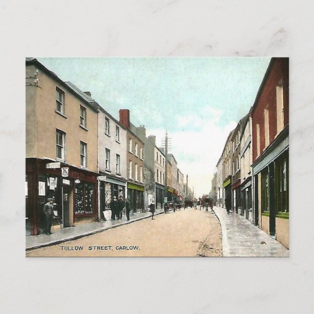 Cartão postal antigo - Carlow, Irlanda (Frente)