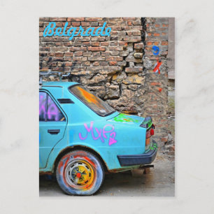 Cartão Postal Antigo carro