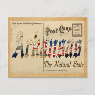 Cartão Postal Antigo Cartaz do Estado do Arkansas