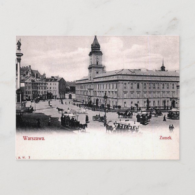 Cartão Postal Antigo - Castelo Real, Varsóvia, Pol (Frente)