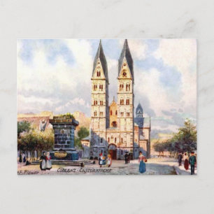 Cartão postal antigo - Castorkirche, Koblenz, Alem