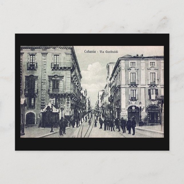Cartão postal antigo - Catânia, Sicília (Frente)