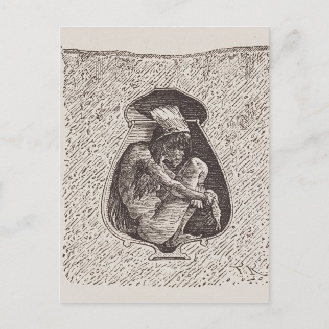 Cartão Postal Antigo cemitério indiano (Frente)