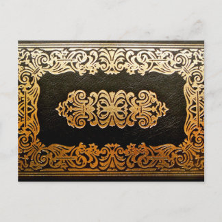 Cartão Postal Antigo Cobrir de Leather Book