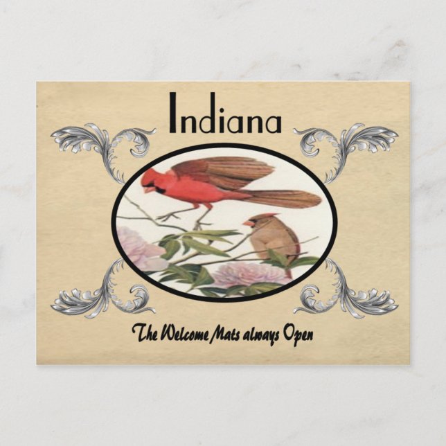 Cartão postal antigo com visual retrô do estado de (Frente)