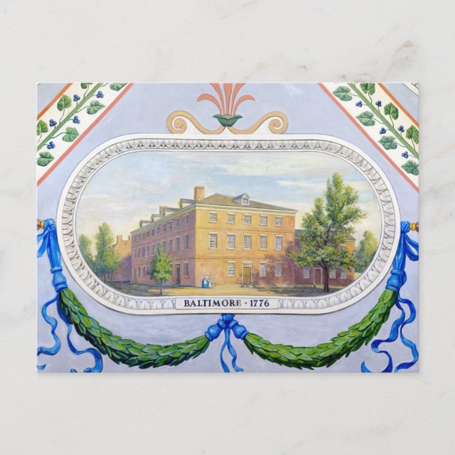 Cartão Postal Antigo Congresso Hall em Baltimore, Maryland (Frente)