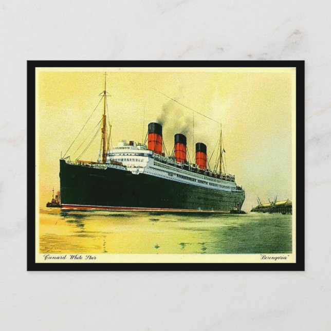 Cartão postal antigo - Cunard Liner "Berengaria". (Frente)