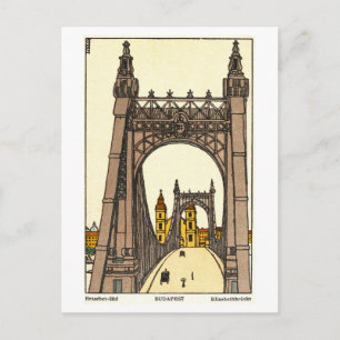 Cartão postal antigo da Ponte Erzsébet (Elisabete)