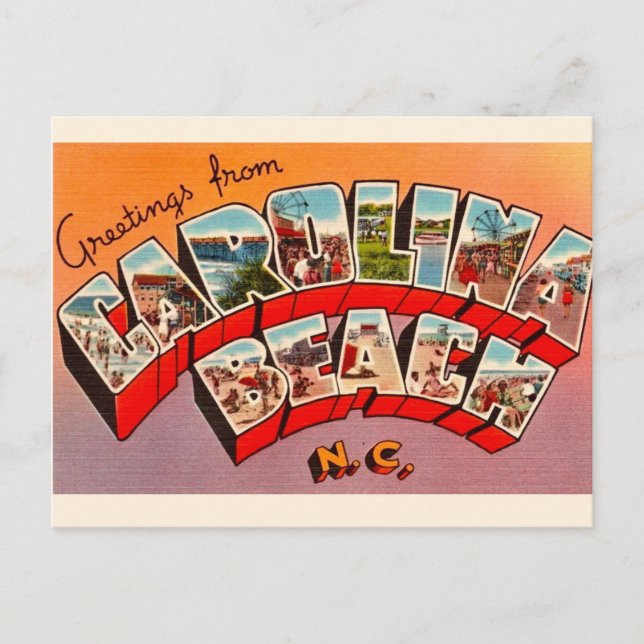 Cartão postal antigo da praia de Carolina (Frente)