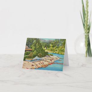 Cartão postal antigo da praia do rio Russo