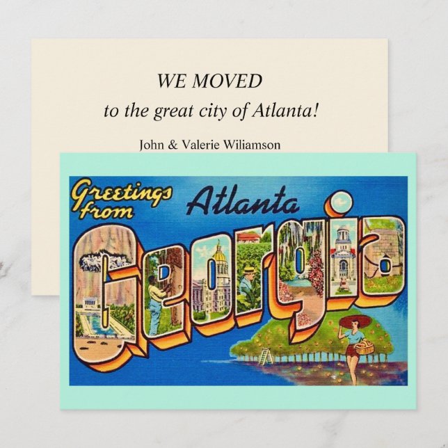 Cartão Postal Antigo de Atlanta (Frente/Verso)