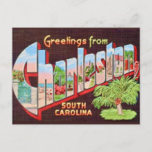 Cartão postal antigo de Charleston Carolina do Sul