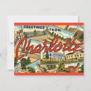 Cartão postal antigo de Charlotte NC