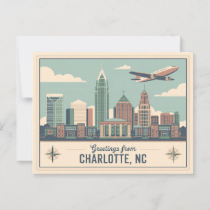 Cartão postal antigo de Charlotte Saudações de
