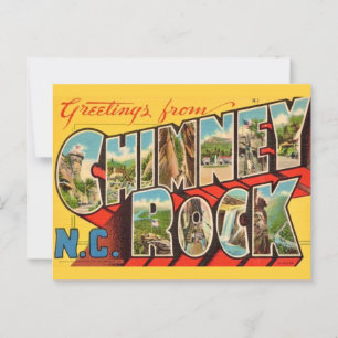 Cartão postal antigo de Chimney Rock NC