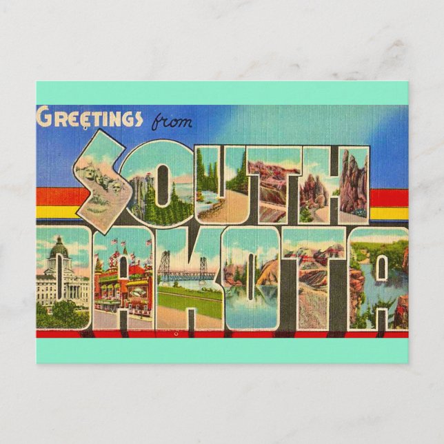 Cartão Postal Antigo de Dakota do Sul (Frente)