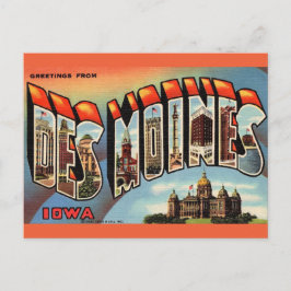 Cartão postal antigo de Des Moines Iowa