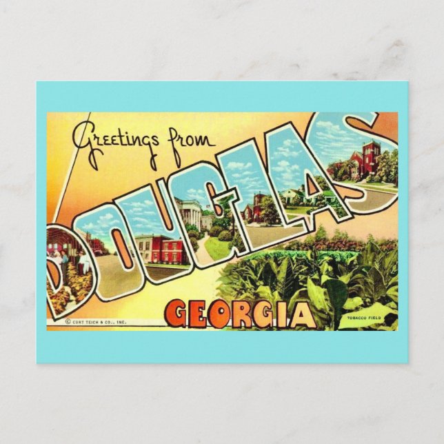 Cartão postal antigo de Douglas Geórgia (Frente)