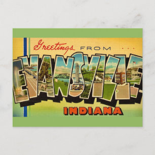 Cartão postal antigo de Evansville Indiana