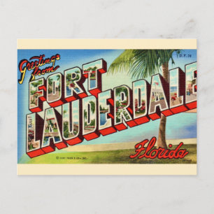 Cartão postal antigo de Ft. Lauderdale Florida 