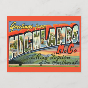 Cartão postal antigo de Highlands NC