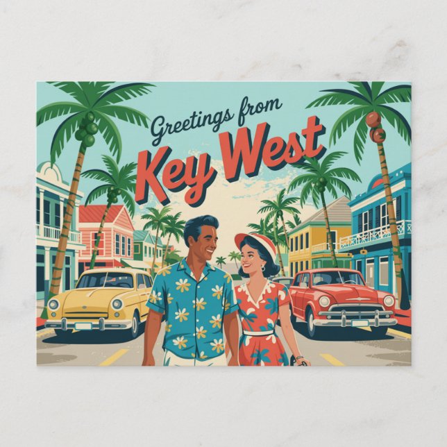 Cartão postal antigo de Key West | Saudações de (Frente)