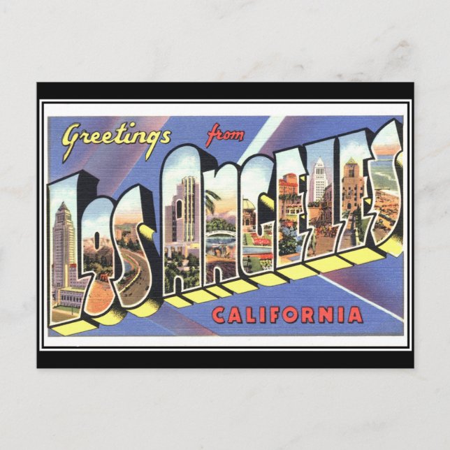 Cartão Postal Antigo de Los Angeles (Frente)