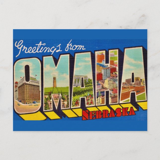 Cartão postal antigo de Omaha Nebraska (Frente)