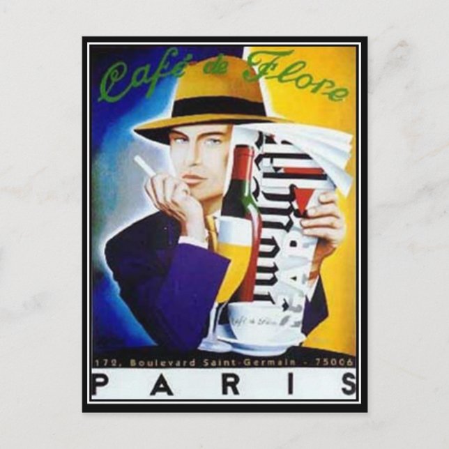 Cartão Postal Antigo de Paris (Frente)