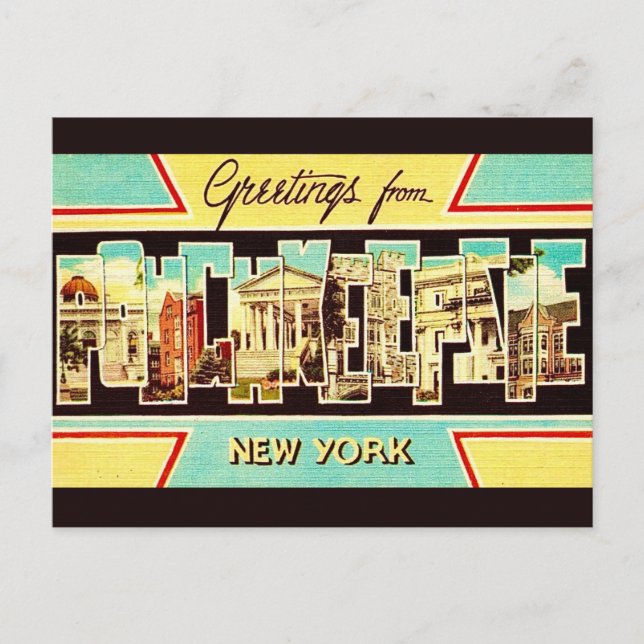 Cartão postal antigo de Poughkeepsie NY (Frente)