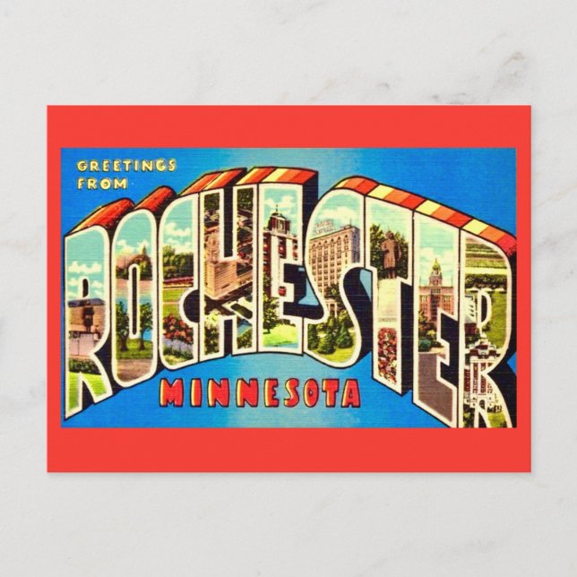 Cartão Postal Antigo de Rochester Minn (Frente)