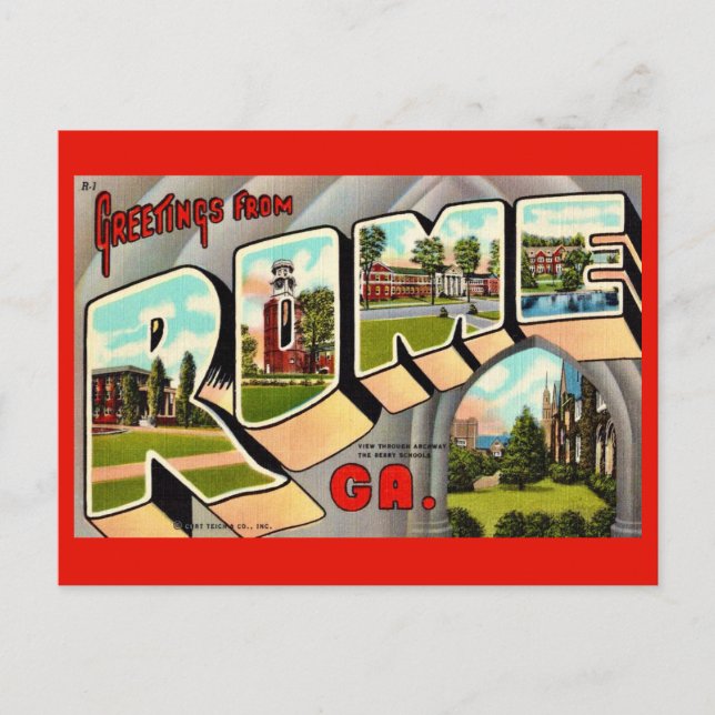 Cartão postal antigo de Rome Geórgia (Frente)
