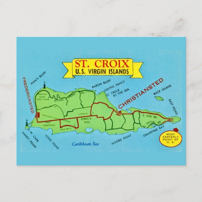 Cartão postal antigo de St Croix (Frente)