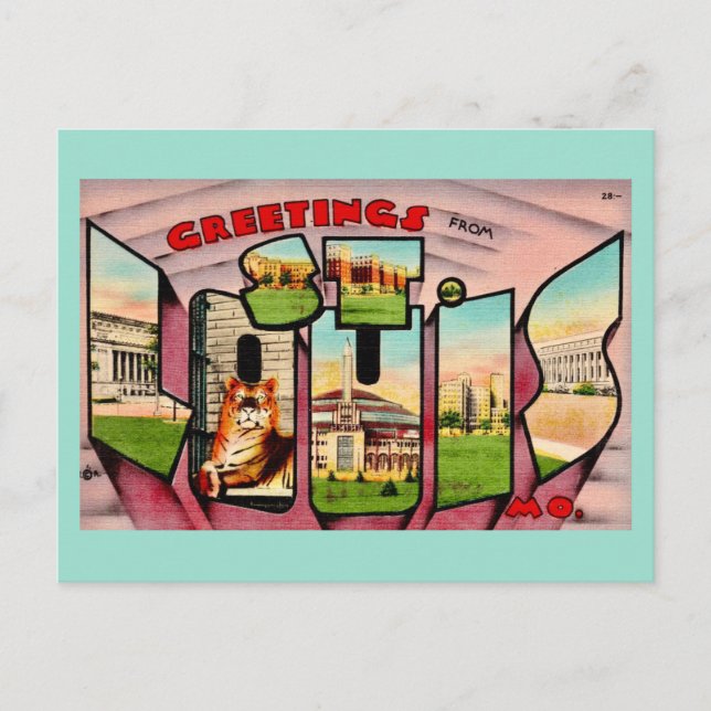 Cartão postal antigo de St Louis (Frente)