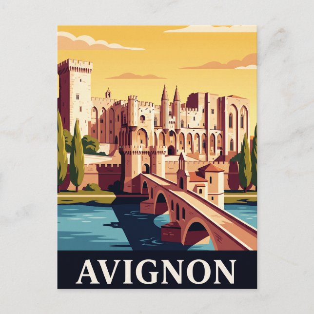 Cartão postal antigo de viagem Avignon (Frente)