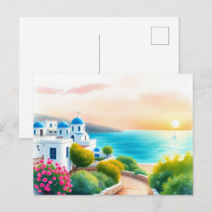 Cartão postal antigo de viagem da Grécia