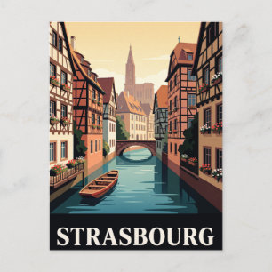 Cartão Postal Antigo de Viagem Estrasburgo