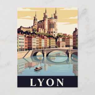 Cartão Postal Antigo de Viagem Lyon