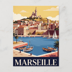 Cartão Postal Antigo de Viagem Marselha