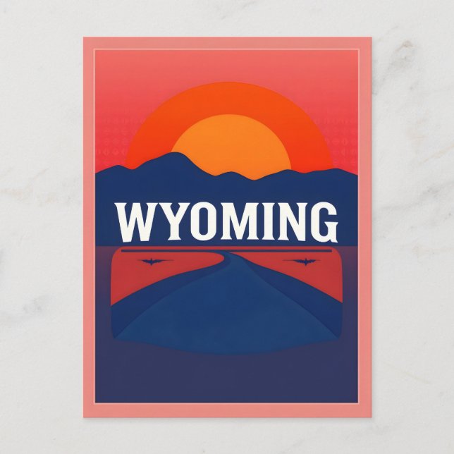 Cartão postal antigo de Wyoming (Frente)