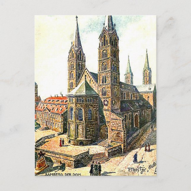Cartão Postal Antigo - Der Dom, Bamberg, Bayern (Frente)