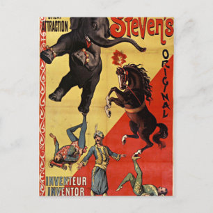 cartão postal antigo do circo