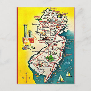 Cartão Postal Antigo do Estado de Nova Jersey