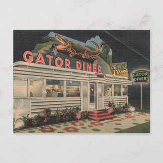 Cartão Postal Antigo do Gator Diner