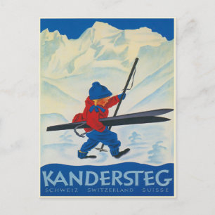 Cartão postal antigo dos Alpes Suíços