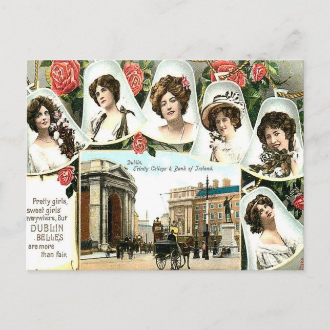 Cartão Postal Antigo - Dublin, Irlanda (Frente)