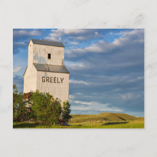 Cartão Postal Antigo Elevador de Grãos em Virgelle, Montana, EUA