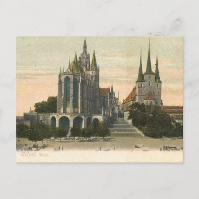Cartão postal antigo - Erfurt, Turíngia, Alemanha (Frente)