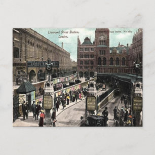 Cartão postal antigo - Estação de Liverpool Str