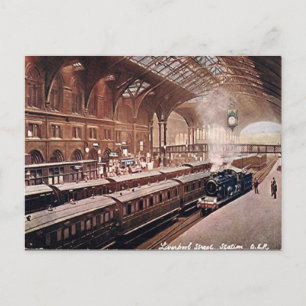 Cartão Postal Antigo - Estação de Rua de Liverp